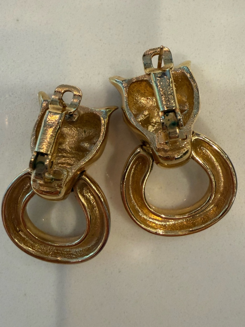 Vintage 1970’s Givenchy Jaguar Panther Pierced Earrings (French Post) - Picture 5 of 6